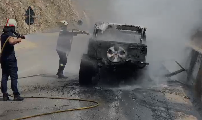  Video Digjet nje makine ne afersi te tunelit te Skërficës në aksin rrugor Kardhiq Delvinë